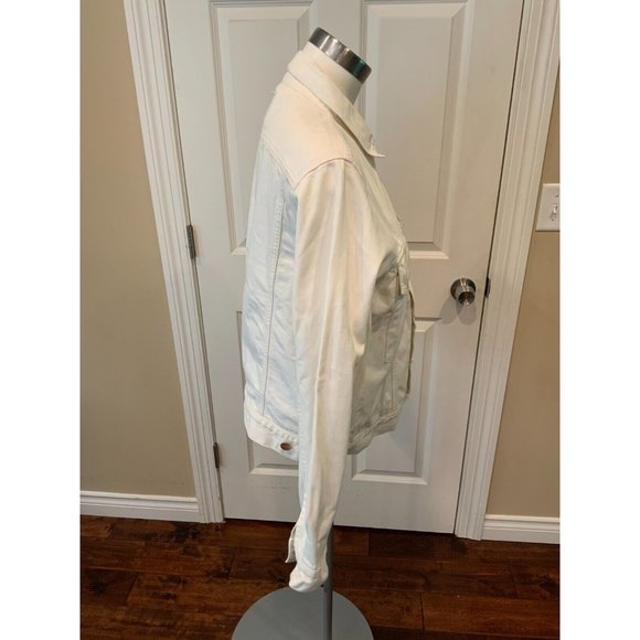 GOLDSIGN White Denim Jean Jacket, Size Medium - Picture 4 of 7